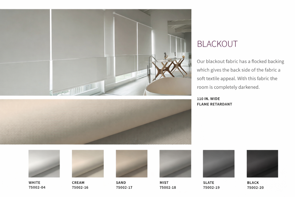 Forest Apollo Blackout Cord Loop Roller Shade for Bedroom, Office, and Media Room Window Treatments