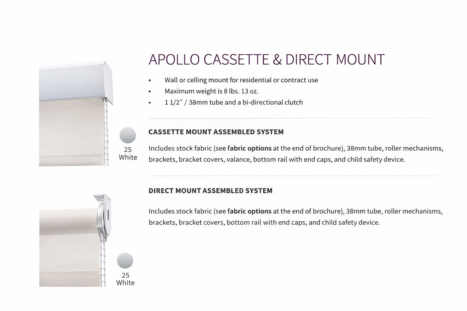 Forest Apollo Blackout Roller Shade System with 1.5 Inch Roller Tube for Complete Light Blocking