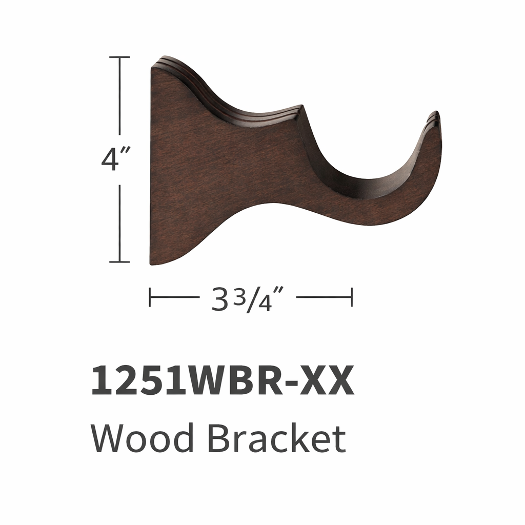 Forest Cordoba 2 Inch Decorative Curtain Rod Pole Set with Smooth Wood Profile for Drapery Hardware