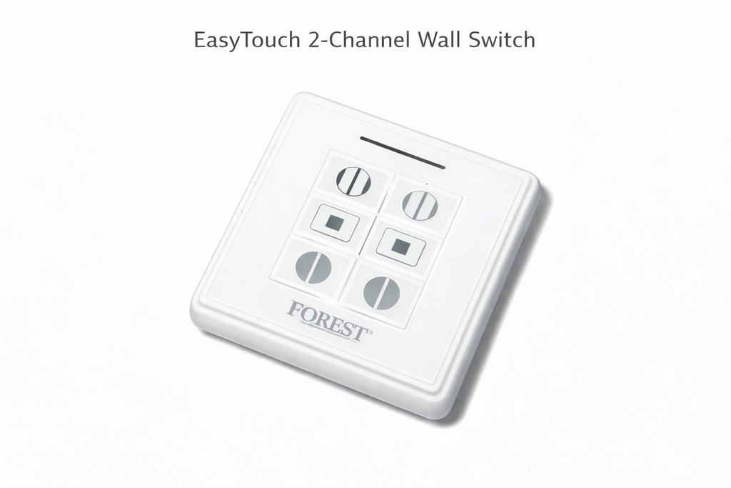 Forest Cordoba 2 Inch Motorized Curtain Rod System with Powder Coated Aluminum Rail and Remote Control