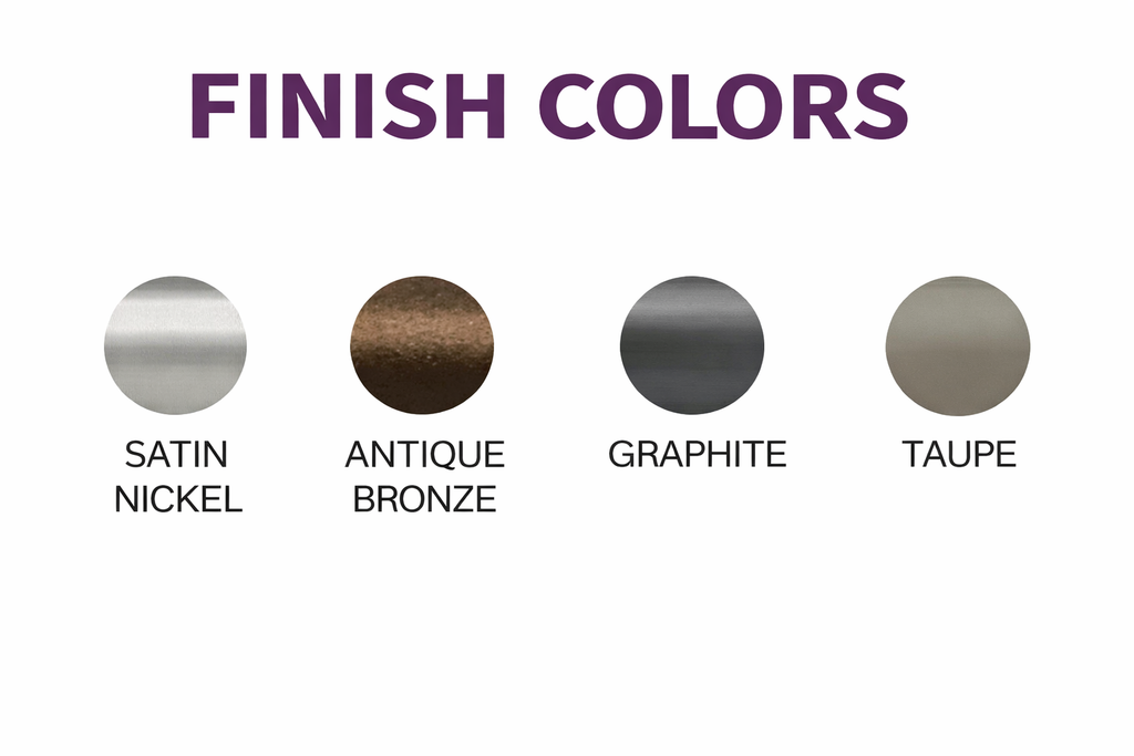 Forest Deventer CRS Curtain Track Finials with End Cap, Ball, and Notched Decorative Options