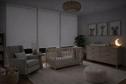 Forest Drapery Apollo Blackout Roller Shade with Cord Loop Operation and Aluminum Bottom Rail