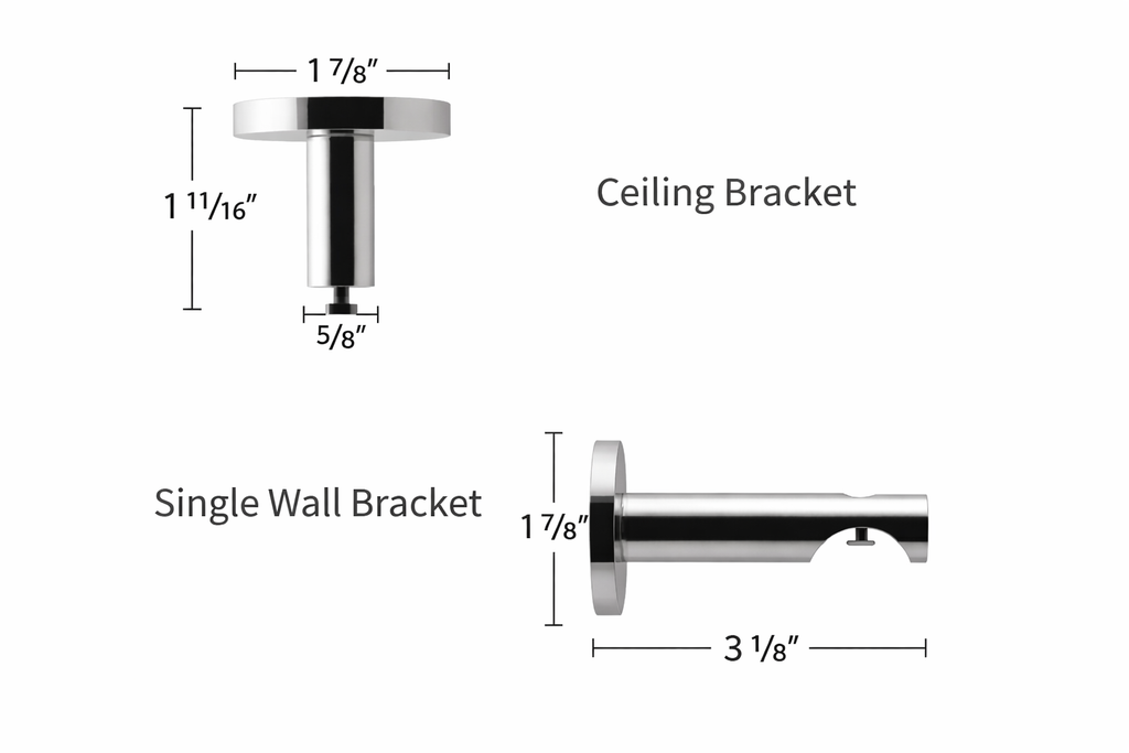 Forest Drapery Hardware Dresden Baton Draw Curtain Track with Solid Brass Finials and Aluminum Rail
