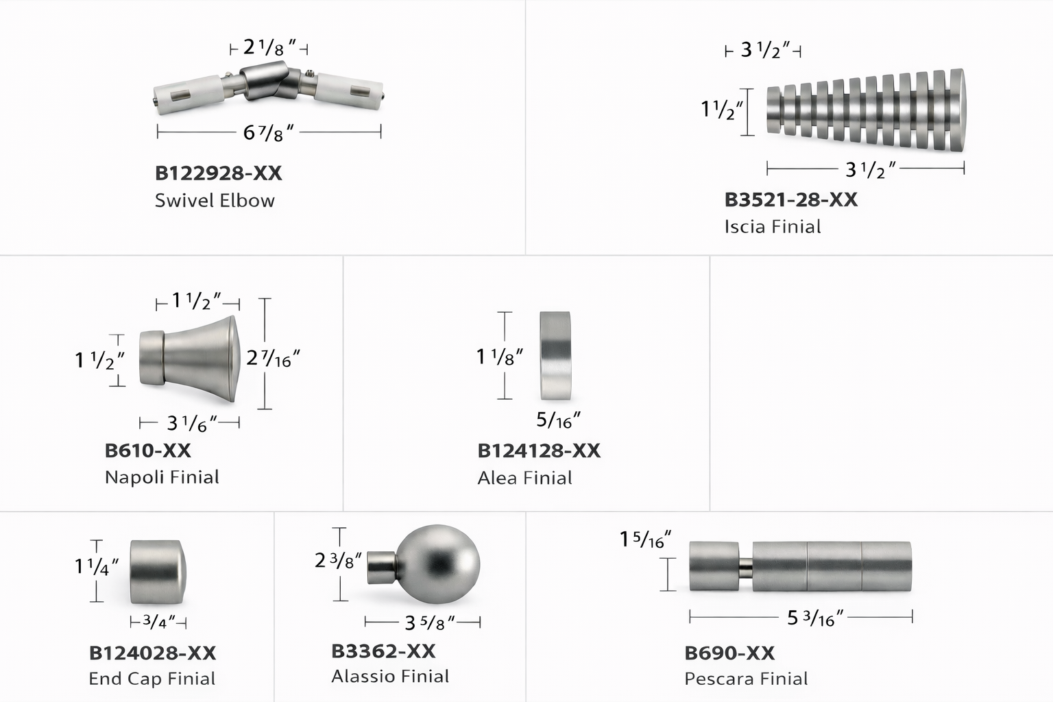 Forest Dresden Finials for 1 1/8 Inch Decorative Drapery Pole – Solid Brass Curtain Rod Finial Hardware