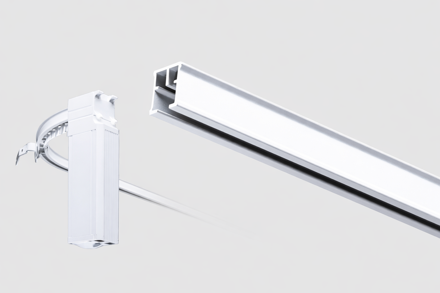 Forest FMS Motorized Drapery Track System with Rechargeable Battery Motor and Remote Control Curtain Rail