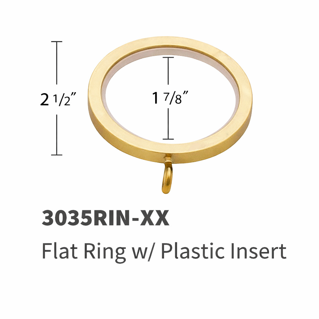 Forest Glasgow Curtain Rings for 1 3/8 Inch Acrylic Drapery Pole with Smooth Quiet Glide Inserts