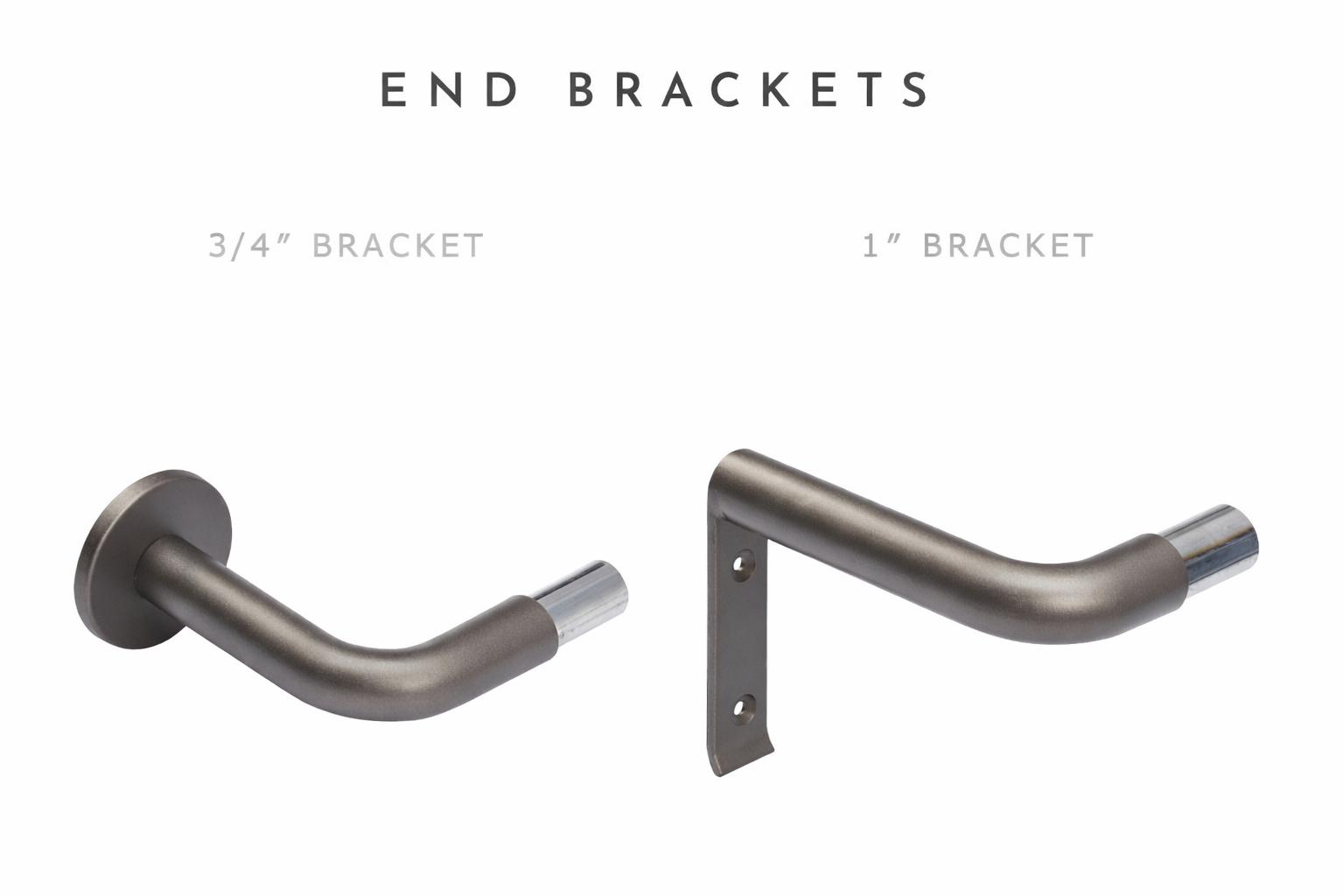 Magnolia Drapery Hardware French Return curtain rod system with magnetic center brackets and iron pole design