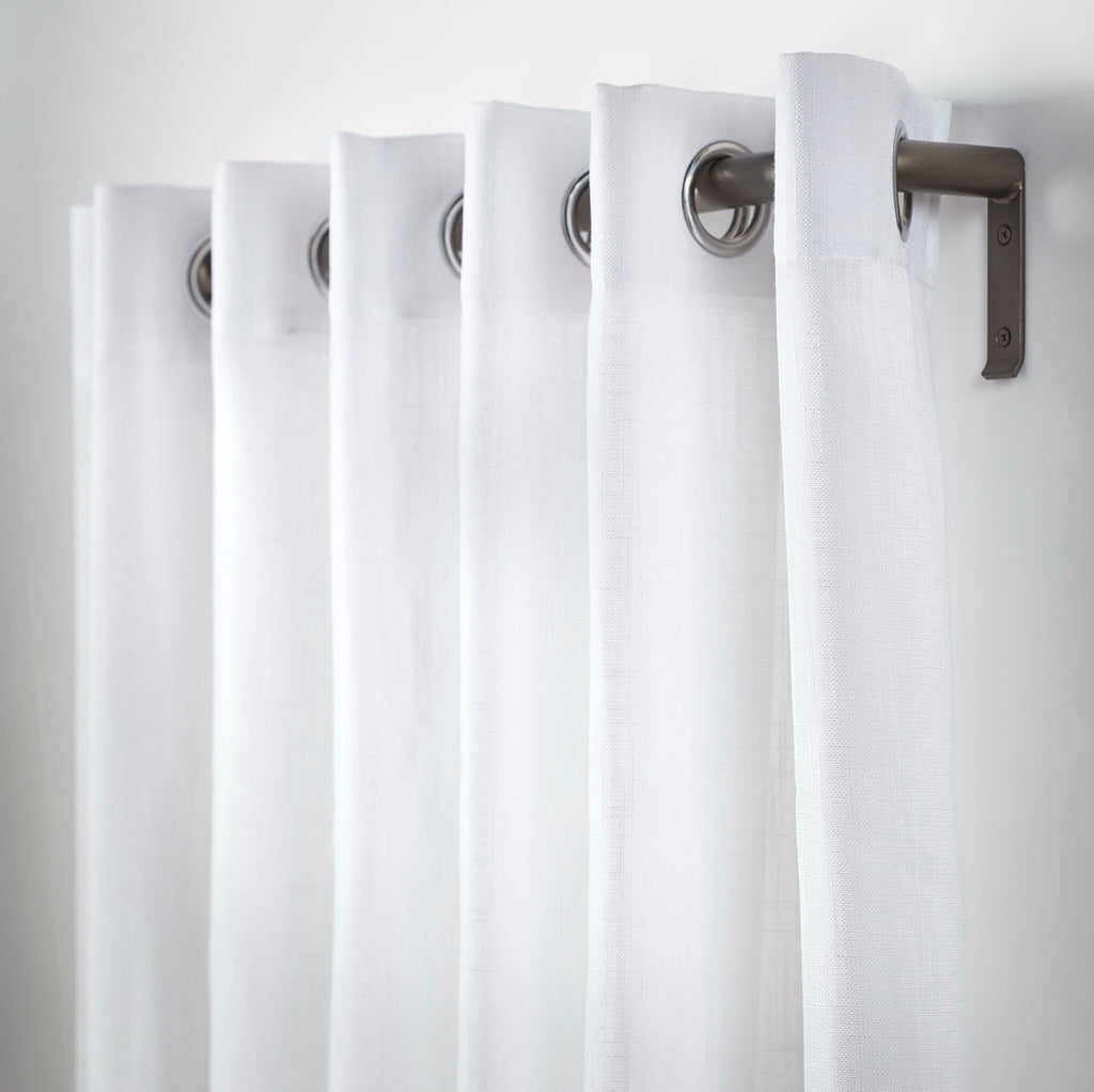 Magnolia French Return Drapery Pole Set in forged iron with baton draw for modern and traditional curtain installations