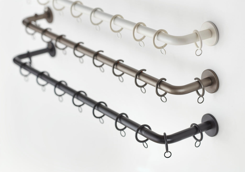 Magnolia French Return drapery rings for 3/4 inch and 1 inch iron curtain rods with eyelet